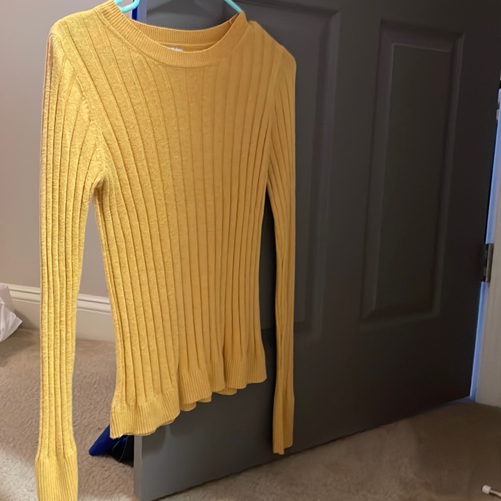 Fitted Mustard Long Sleeve Shirt